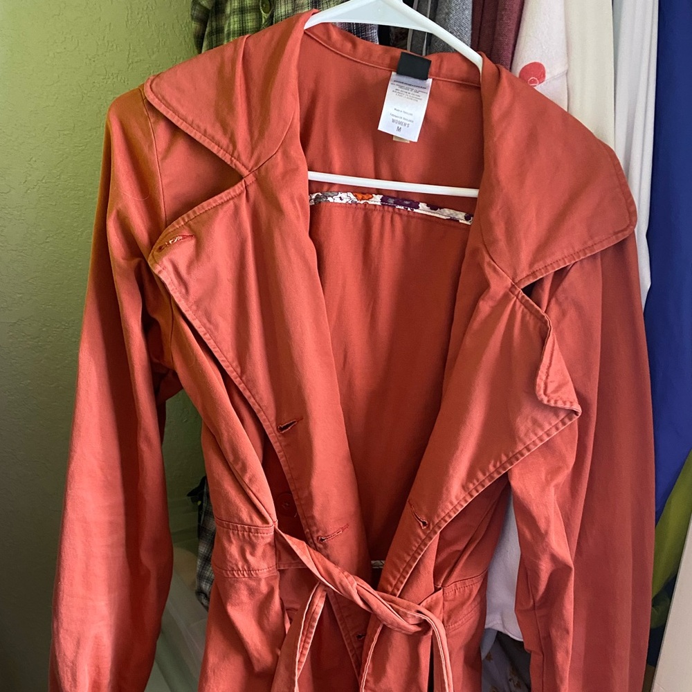 Patagonia trench coat M negril jacket belted organic cotton